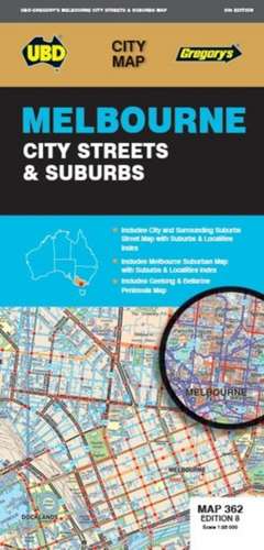 Melbourne City Streets & Suburbs Map 362 8th ed de UBD Gregory's