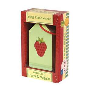 Counting Fruits & Veggies Ring Flash Cards de Mudpuppy