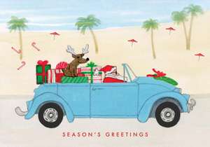 Santa's Beach Cruise Holiday Notecards [With 21 Envelopes] de Galison