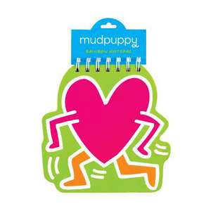 Keith Haring Heart Rainbow Notepad de Mudpuppy