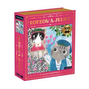 Romeow & Juliet Bookish Cats 100 Piece Puzzle de Mudpuppy