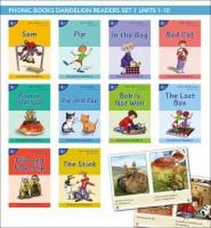 Phonic Books Dandelion Readers Set 1 Units 1-10 Sam (Alphabet Code Blending 4 and 5 Sound Words) de Phonic Books