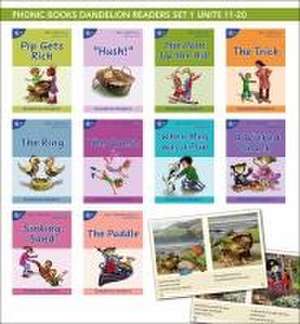 Phonic Books Dandelion Readers Set 1 Units 11-20 (Two-Letter Spellings Sh, Ch, Th, Ng, Qu, Wh, -Ed, -Ing, Le) de Phonic Books