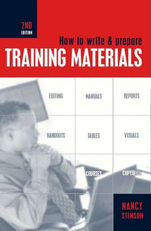 How to Write and Prepare Training Materials de Nancy Stimson