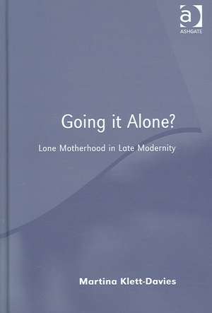 Going it Alone?: Lone Motherhood in Late Modernity de Martina Klett-Davies