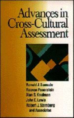 Advances in Cross-Cultural Assessment de Ronald J. Samuda