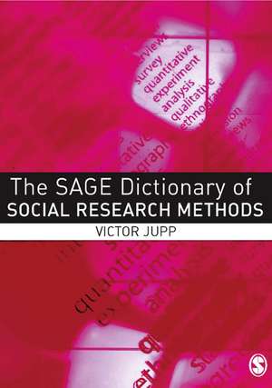 The SAGE Dictionary of Social Research Methods de Victor Jupp