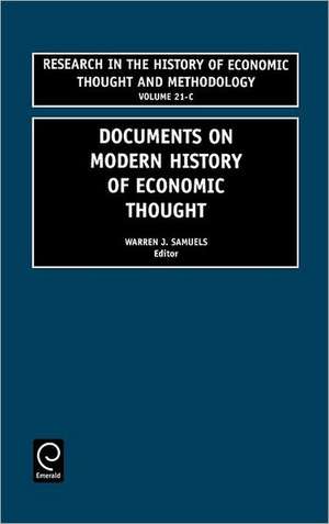 Documents on Modern History of Economic Thought de Warren J. Samuels