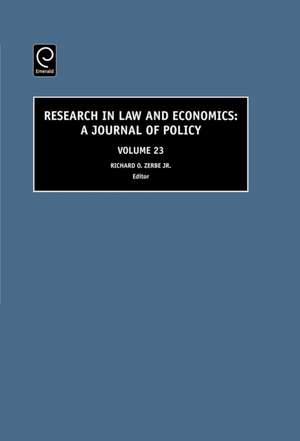 Research in Law and Economics – A Journal of Policy de Richard O. Zerbe Jr.