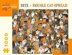 Ditz Double Cat-Spread 1000 Piece Jigsaw Puzzle de Ditz