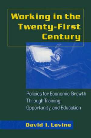 Working in the 21st Century: Policies for Economic Growth Through Training, Opportunity and Education de David I. Levine