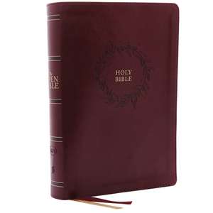 The KJV, Open Bible, Leathersoft, Burgundy, Red Letter, Comfort Print: Complete Reference System de Thomas Nelson