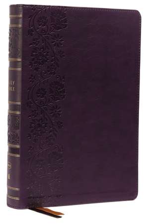 NKJV, Single-Column Wide-Margin Reference Bible, Leathersoft, Purple, Red Letter, Comfort Print: Holy Bible, New King James Version de Thomas Nelson