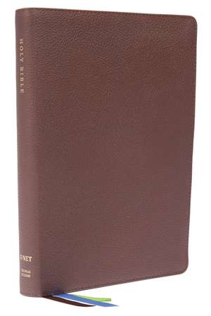 NET Bible, Thinline Large Print, Genuine Leather, Brown, Thumb Indexed, Comfort Print: Holy Bible de Thomas Nelson