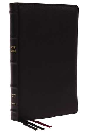 KJV Holy Bible: Large Print Thinline, Black Goatskin Leather, Premier Collection, Red Letter, Comfort Print (Thumb Indexed): King James Version: Holy Bible, King James Version de Thomas Nelson