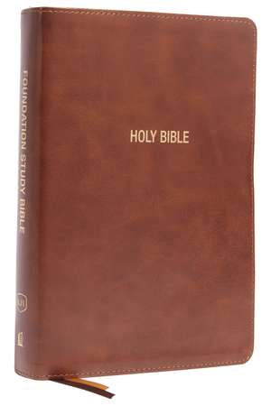 KJV, Foundation Study Bible, Large Print, Leathersoft, Brown, Red Letter, Comfort Print: Holy Bible, King James Version de Thomas Nelson