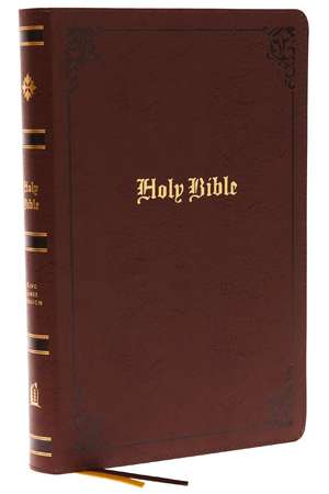 KJV Holy Bible Large Print Center-Column Reference Bible, Brown Bonded Leather with Thumb Indexing, 53,000 Cross References, Red Letter, Comfort Print: King James Version de Thomas Nelson