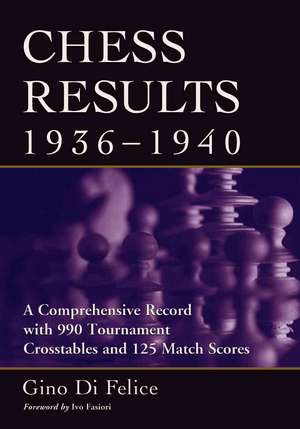 Chess Results, 1936-1940: A Comprehensive Record with 990 Tournament Crosstables and 125 Match Scores de Gino Di Felice