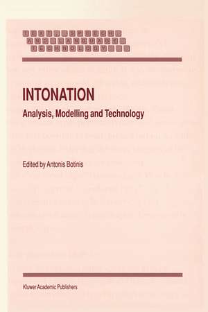 Intonation: Analysis, Modelling and Technology de A. Botinis