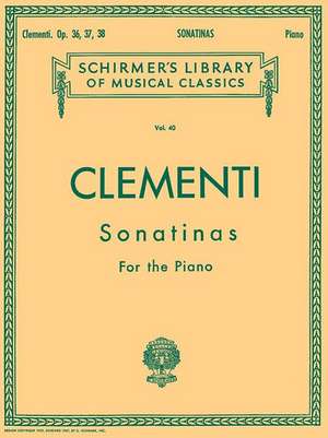 12 Sonatinas, Op. 36, 37, 38 de Muzio Clementi