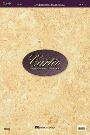 Carta Manuscript Paper No. 23 - Professional: Carta Score Paper de Hal Leonard Publishing Corporation