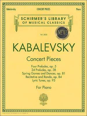 Concert Pieces: Piano Solo de G Schirmer Inc