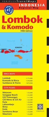 Lombok & Komodo Travel Map Fifth Edition de Periplus Editors