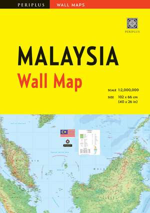 Malaysia Wall Map First Edition de Periplus Editors