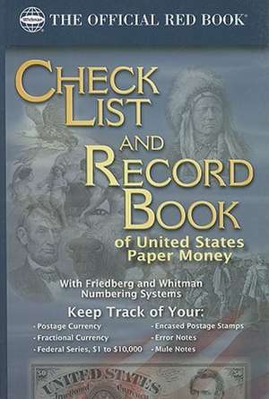 Check List and Record Book of United States Paper Money de Whitman Publishing