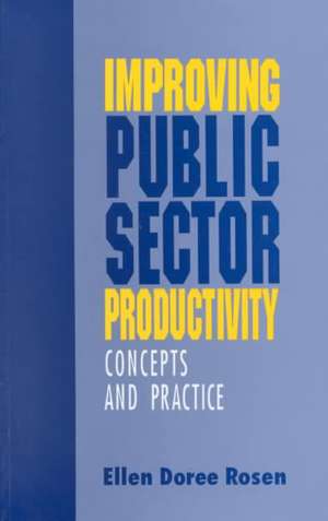 Improving Public Sector Productivity: Concepts and Practice de Ellen D. Rosen