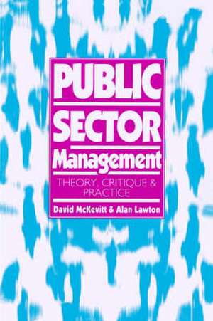 Public Sector Management: Theory, Critique and Practice de David McKevitt