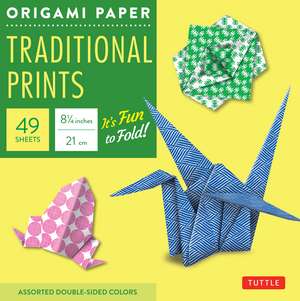 Origami Paper - Traditional Prints - 8 1/4" - 49 Sheets: Tuttle Origami Paper: Large Origami Sheets Printed with 6 Different Patterns: Instructions for 6 Projects Included de Tuttle Studio