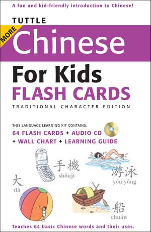 Tuttle More Chinese for Kids Flash Cards Traditional Edition: [Includes 64 Flash Cards, Online Audio, Wall Chart & Learning Guide] de Tuttle Studio