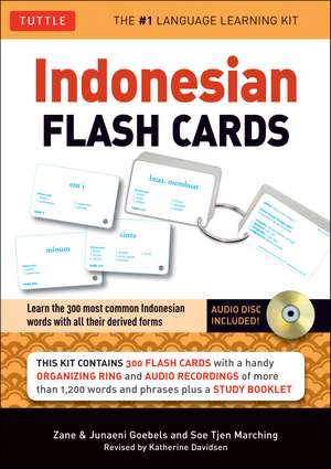 Indonesian Flash Cards: Learn the 300 most common Indonesian words with all their derived forms (Audio Included) de Zane Goebel