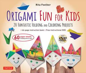 Origami Fun for Kids Kit: 20 Fantastic Folding and Coloring Projects: Kit with Origami Book, Fun & Easy Projects, 60 Origami Papers and Instructional Videos de Rita Foelker