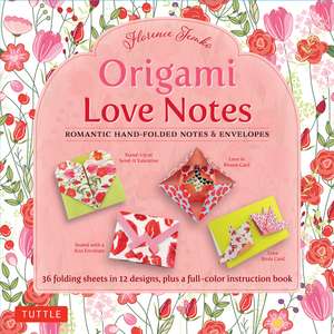 Origami Love Notes Kit: Romantic Hand-Folded Notes & Envelopes: Kit with Origami Book, 12 Original Projects and 36 Origami Papers de Florence Temko