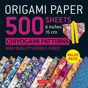 Origami Paper 500 sheets Chiyogami Patterns 6" 15cm: Tuttle Origami Paper: Double-Sided Origami Sheets Printed with 12 Different Designs (Instructions for 6 Projects Included) de Tuttle Studio