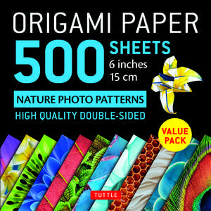 Origami Paper 500 sheets Nature Photo Patterns 6" (15 cm): Tuttle Origami Paper: Double-Sided Origami Sheets Printed with 12 Different Designs (Instructions for 6 Projects Included) de Tuttle Studio