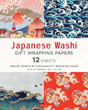 Japanese Washi Gift Wrapping Papers - 12 Sheets: 18 x 24 inch (45 x 61 cm) Wrapping Paper de Tuttle Studio