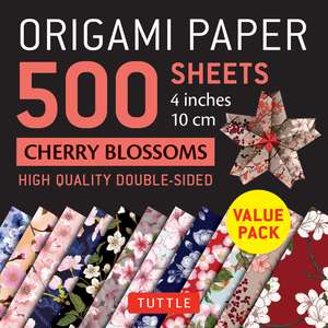 Origami Paper 500 sheets Cherry Blossoms 4" (10 cm): Tuttle Origami Paper: Double-Sided Origami Sheets Printed with 12 Different Illustrated Patterns de Tuttle Studio