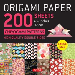 Origami Paper 200 sheets Chiyogami Patterns 6 3/4" (17cm): Tuttle Origami Paper: Double-Sided Origami Sheets with 12 Different Patterns (Instructions for 6 Projects Included) de Tuttle Studio