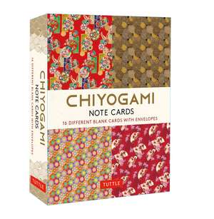 Chiyogami Japanese, 16 Note Cards: 16 Different Blank Cards with 17 Patterned Envelopes in a Keepsake Box! de Tuttle Studio