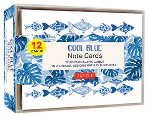 Cool Blue Note Cards - 12 Cards: In 6 Designs With 13 Envelopes (Card Sized 4 1/2 X 3 3/4 inch) de Tuttle Studio