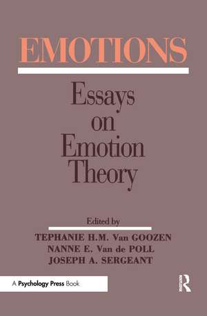 Emotions: Essays on Emotion Theory de Stephanie H.M. van Goozen