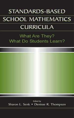 Standards-based School Mathematics Curricula: What Are They? What Do Students Learn? de Sharon L. Senk