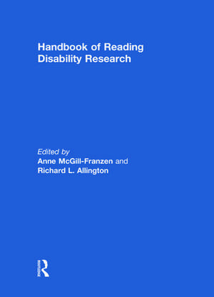 Handbook of Reading Disability Research de Anne McGill-Franzen