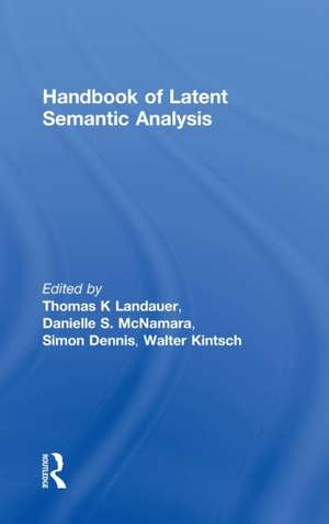 Handbook of Latent Semantic Analysis de Thomas K. Landauer