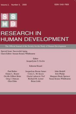 Successful Aging: A Special Issue of research in Human Development de Susan Krauss Whitbourne