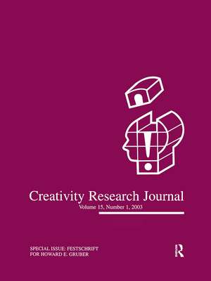 Festschrift for Howard E. Gruber: A Special Issue of the creativity Research Journal de Mark Runco