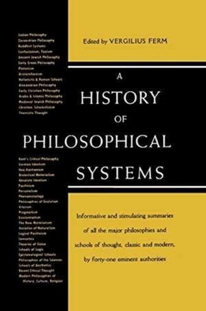 A History of Philosolphical Systems de Vergilius Ferm